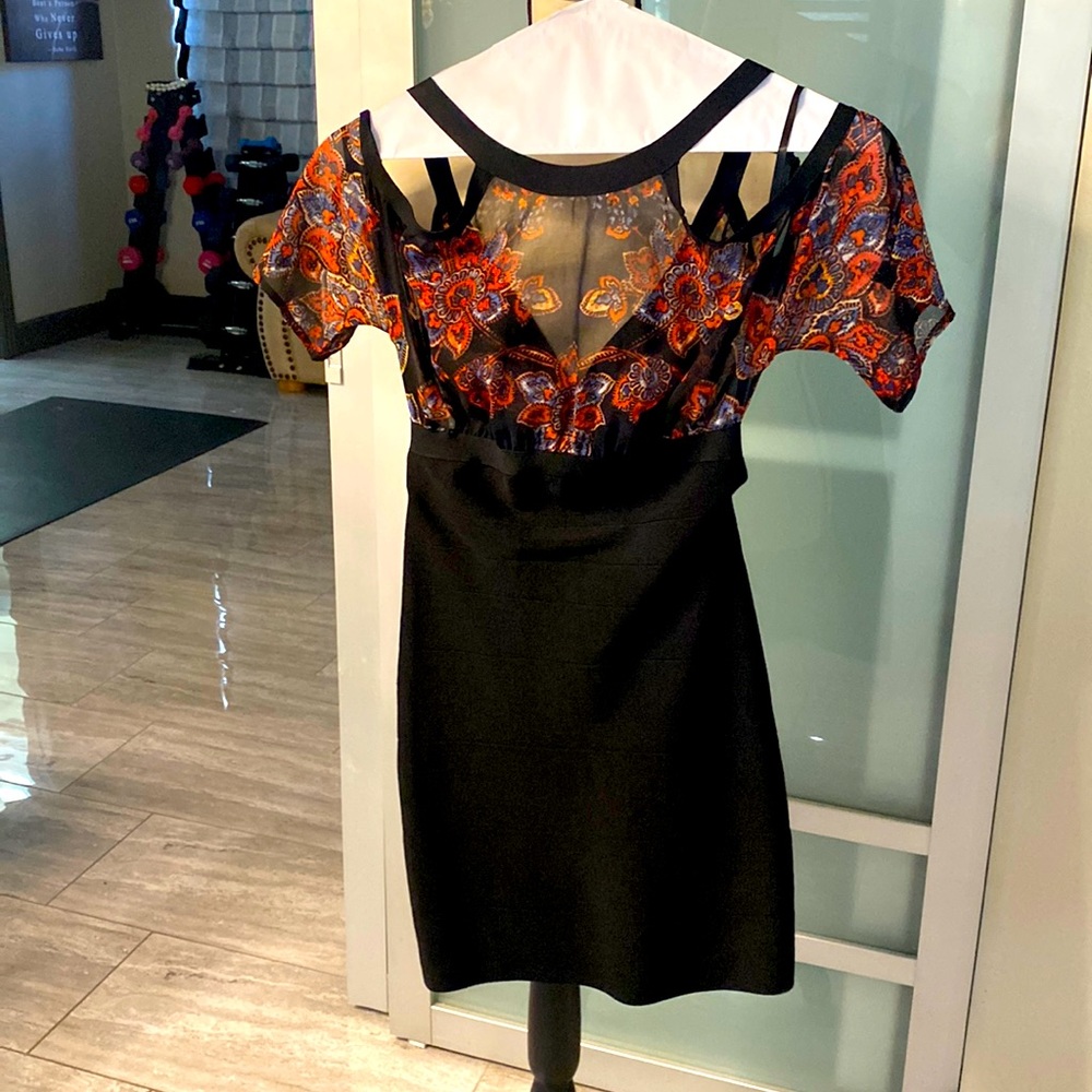 Designer Babe mini dress, spandex, SM, hardly worn, excellent condi no snags.